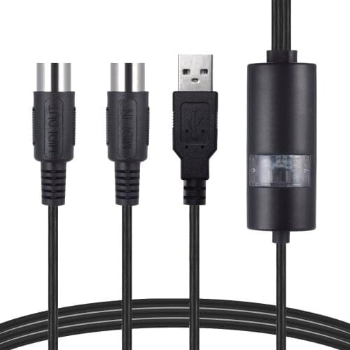 GREATLINK Electric Piano Drum USB IN-OUT MIDI Interface Converter/Adapter For PC Music Keyboard Synth Adapter Windows Mac iOS 2M