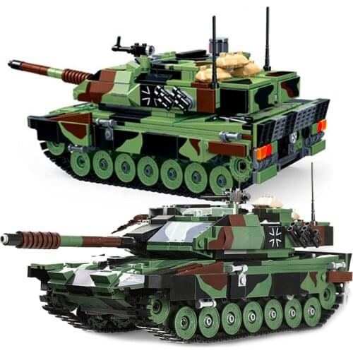 Mould King 1043pcs Military Building Blocks Leopard 2A6 Main Battle Tank Bricks Set Weapons Soldiers Model Kids Gifts Children T
