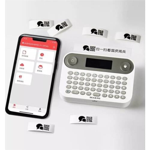 SEABIRD Pocket Mini Portable Bluetooth label Printer Thermal Label Printer Fast Printing Home Use Office Printer Sticker Printer