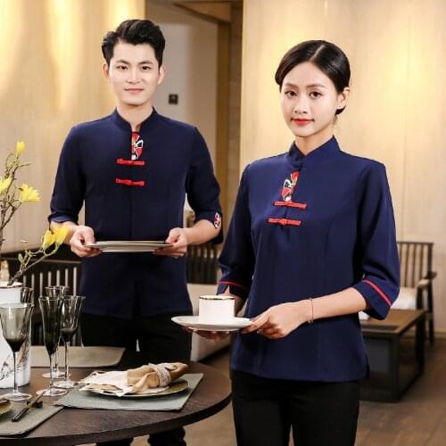 Waiter Short-sleeved Workwear Uniform Food Service Overalls Restaurant Hotel Hot Pot Shop Coffee Vintage Waiterss Uniforms
