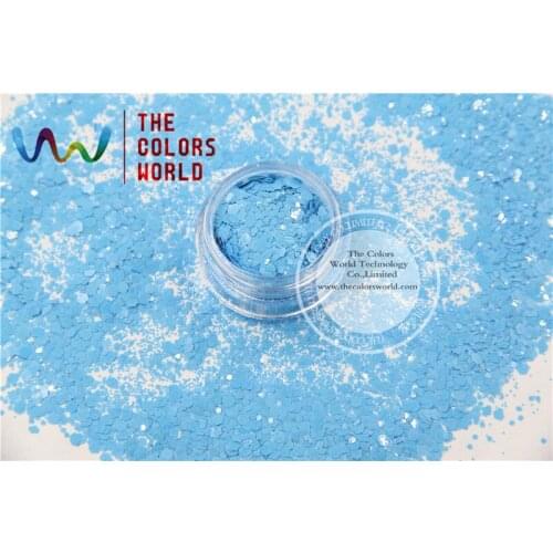 TCH309-H1 Light Bule Colors Mixed Hexagon Shape Solvent resistant Glitter Sequins for nail art nail gel DIY decoration