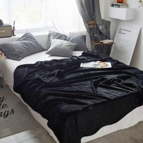 Luxury Black Flannel Blankets For Beds Bedroom Winter Warm Soft Coral Fleece Throw Blankets Sofa Cover Queen King Size Blanket