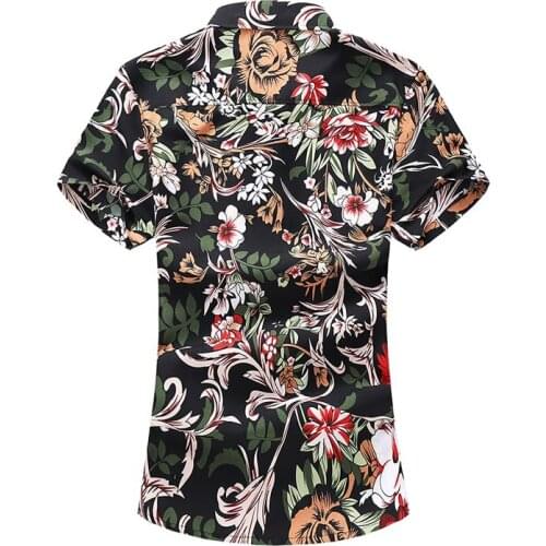 Summer Korean Fashion New Floral Shirts Casual Beach Short Sleeve Chinese Cotton Flowers Shirt Big Size 5XL 6XL 7XL