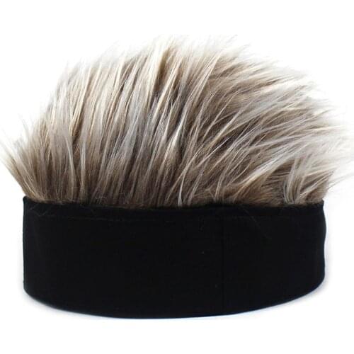 Men Women Beanie Wig Hat Fun Short Hair Caps Breathable Soft for Party Outdoor SP99