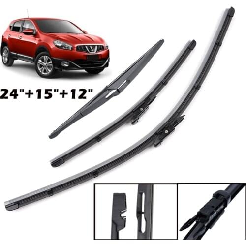 Misima Windshield Windscreen Wiper Blades For Nissan Qashqai Dualis J10 Front Rear Window Wiper Blade 2006-2013 2012 2011 2010
