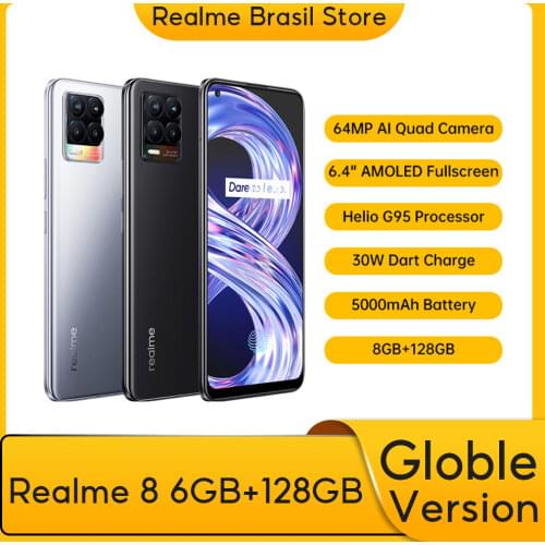 [Real stock] realme 8 Pro Global Version 6gb+128gb 108MP Camera 50W SuperDart Charge AMOLED EU Plug Charger With NFC