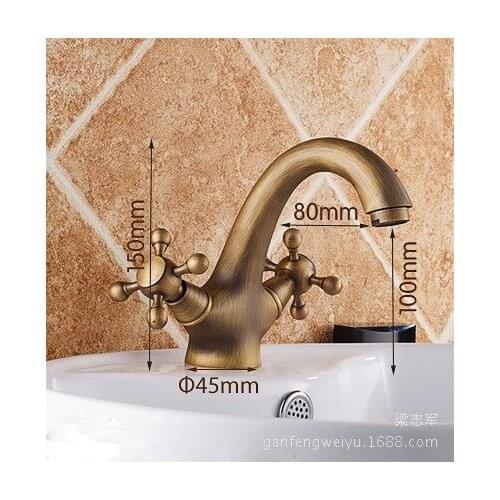 Under Basin Faucet Full copper hot retro antique wash basin faucet basin faucet sink faucet