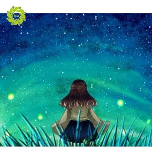 SNA Diy diamond painting cartoon animal Firefly world round diamond mosaic decoration embroidery pattern embroidery handmade