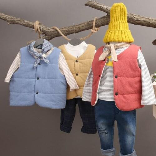 2020 Special Offer Childrens Coats Winter Kids Girls Vests Child Boys Thicken Cotton Warm Waistcoat Children Outerwear Clothing