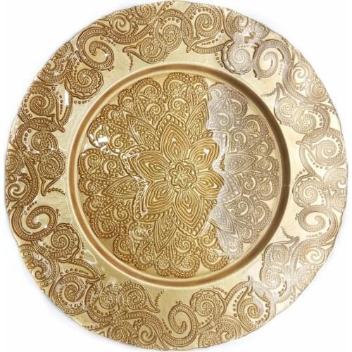 Glass Wonderful Design Charger Plate For Banquet Wedding Party Gold Fancy Event Decoration Dinner Plates