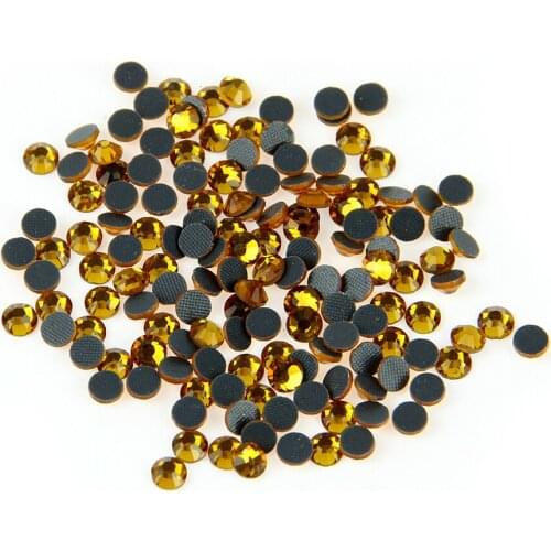 Rhinestones SS30 Topaz 40Gross Hot Fix Rhinestones Strass Flatback Hotfix Crystal Stone For clothing,Bridal Shoes