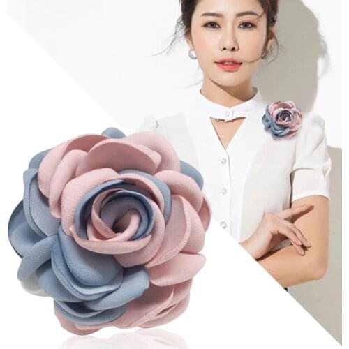 I-Remiel Fabric Flowers Brooches Cloth Art Women High-end Breast Brooch For Suits Lapel Pin Jackets Cardigan Accessories Jewelry