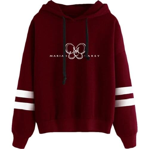 Women Hoodies Vintage Wine Red Girls Fashion Autmn Hoodies Oversized Mariah Carey Sweatshirt