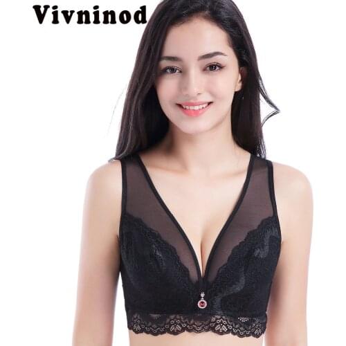 Female Minimizer Push Up Lace Bra for Women Plus Size 44 46 48 50 Sexy Lace Brassiere C D E Cup Ultra Thin Bra White Black Beige