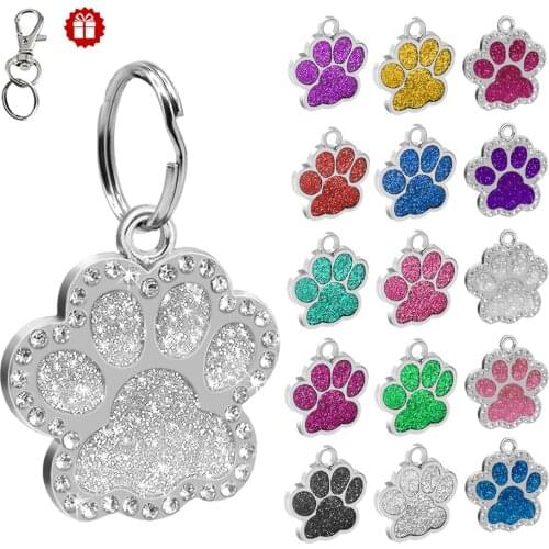 LHUANG 2020 New Custom Dog Tag Personalized Engraved Pet Puppy Cat ID Collar Tags Stainless Steel Paw