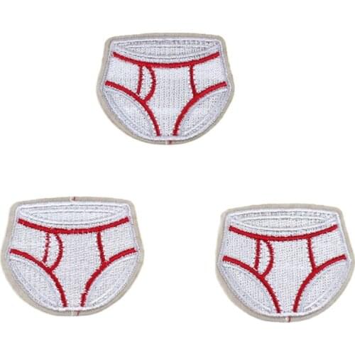 10pcs Funny Panties Patches DIY Embroidery Underpants Appliques Iron On Sew On Clothes Bags Shoes Stickers Garments Badge Patch