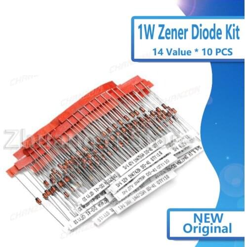 14values*10pcs=140pcs 1W Zener diode kit DO-41 3.3V-30V component diy kit