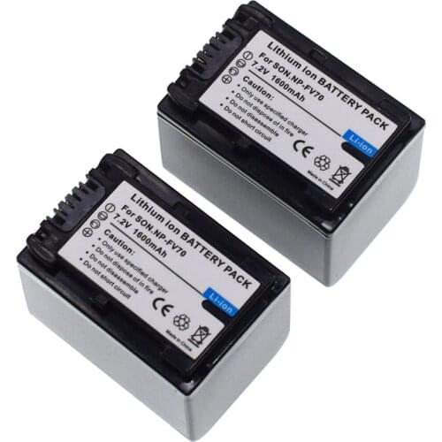 2 NP-FV70 Batteries for Sony FDR-AX700, PXW-Z90V, HXR-NX80, HDR-CX455 HDR-CX675, CX330, CX900, PJ340, PJ540, PJ670B, PJ810