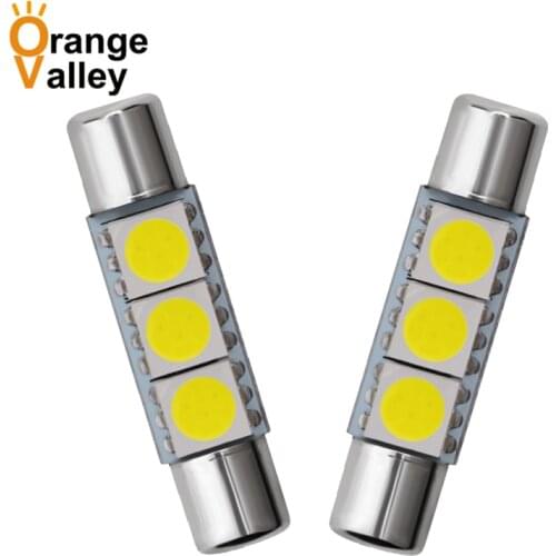 20Pcs Super Bright 29mm 3 SMD 5050 LED Car Auto C5W Interior Festoon Vanity Mirror Sun Visor Lights Bulb Lamp DC 12V
