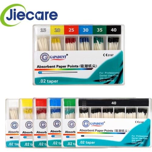 2000 Pcs/10 Boxes Dentist Product Dental Absorbent Paper Points Root Cancel Endodontics Cotton Fiber Tips #15-#40 Avaliable