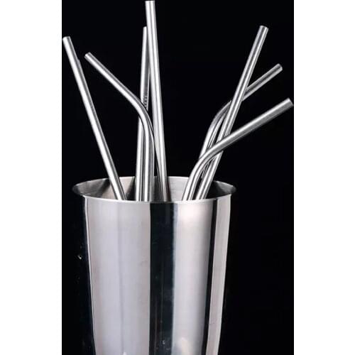 6Pcs/lot Reusable 304 Stainless Steel Drinking Straws Metal Straw Set Home Party Bar Tools High Quality Straw gift straw brush