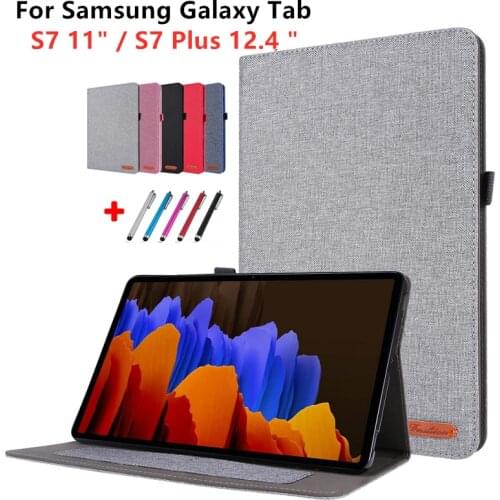 For Samsung Galaxy Tab S7 Plus Case 12.4 SM-T970 T975 Cloth Tablet Book Cover for Funda Galaxy Tab S7 11 inch SM T870 T875 Case