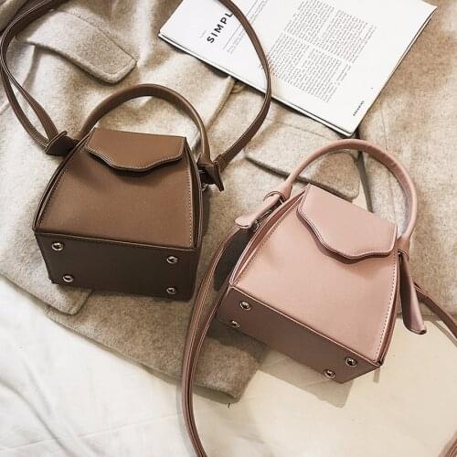 Classic Korea Style PU Leather Bucket Cross Body Bags Women Solid Cover Handbags Fashion Candy Ladies Messenger Bag