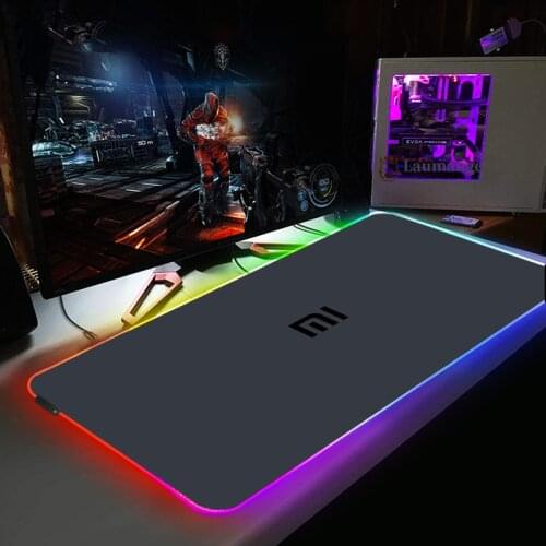 Mi Logo Luminous Mouse Pad Pc Gamer Complete Cute Mousepad Carpet Anime Keyboard Gaming Accessories Varmilo Mats Rgb Xxl Deskmat