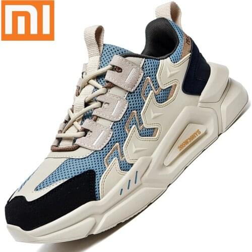 Xiaomi Chunky High-top Mens Sneakers Heighten Fashion Men Casual Shoes Autumn Plus Size White Sneakers Damping Tennis Shoes