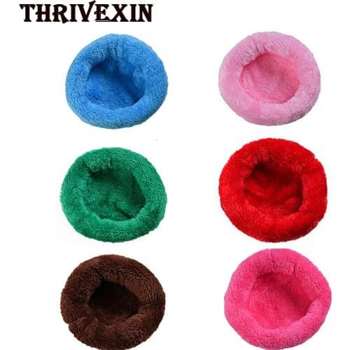 Hamster Bed Pad Soft Warm Cushion Round Velvet Sleep Mat House Pad Squirrel Hedgehog Rabbit Chinchilla Mats Pet Accessories