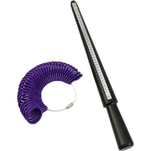 Round Plastic Ring Sizer Stick Mandrel Easy To Use Finger Gauge Measuring Sizes Jewelry Tool Set Measurer Tools