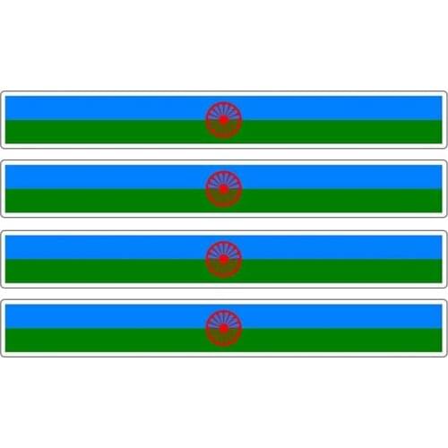 Hot 4pcs Patriotic Stickers Flag Stripes Vinyl PVC 13cm X 1.7cm Motorcycle Reflective Tuning Gipsy Romani Roms Car Sticker