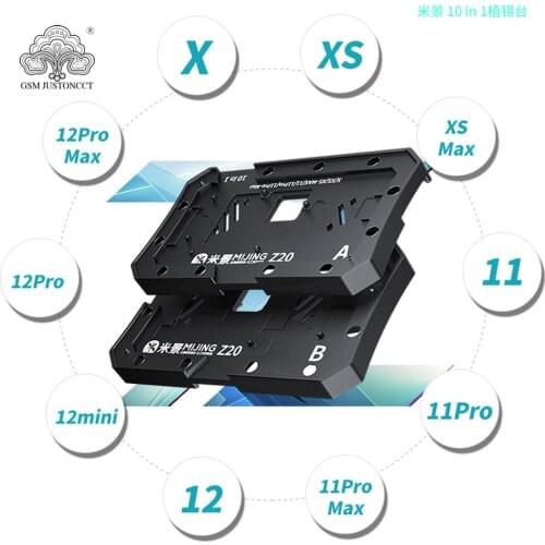 MIJING Z20 10 in 1 Middle Layer Planting Tin Platform For iPhone X-12mini/12 Pro Max Motherboard Positioning BGA Planting Tin