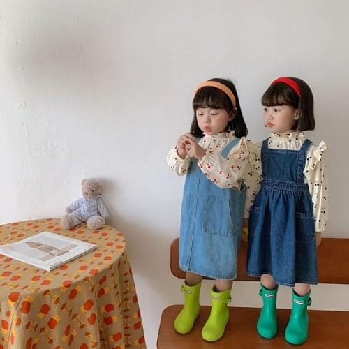 MILANCEL 2021 Autumn Kids Clothes Denim Dress Casual Girls Onre Piece Korean Outfits Baby Girls Clothing