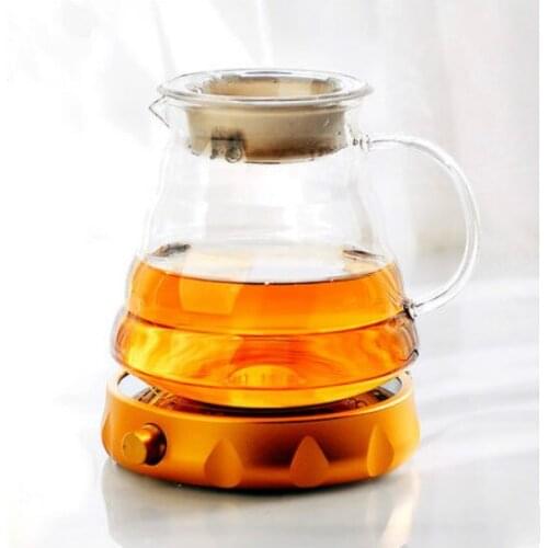 220V 20w Multi-function thermostatic base+700ml High borosilicate glass electric kettle teapot Insulation Aluminum alloy plate