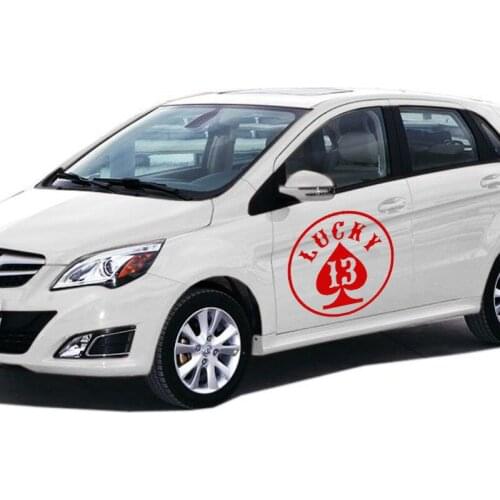 EmpireYing 3 Sizes 8 Colors Lucky Number Poker Spades K Lettering Art Fashion Style Car Sticker Wall Bumper Door Kayak Decals