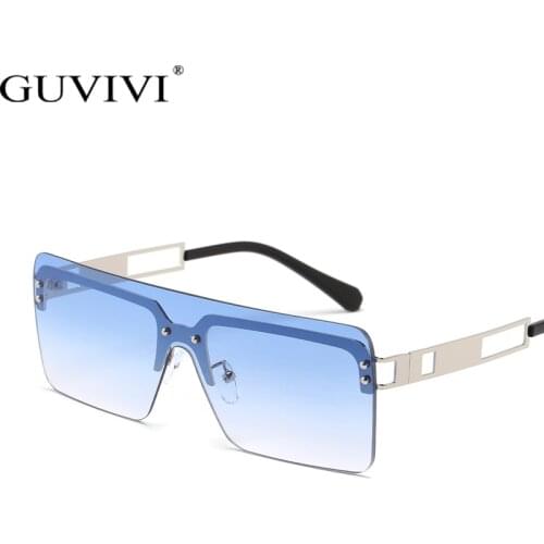 2021 New Fashion Sunglasses Women Blue Gradient Square Rimless Sunglasses Men Frameless Sun Glass Eyewear Outside UV400 Mirror