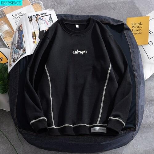 2021 Autumn New Loose Mens Sports Shirt Casual Long-Sleeved T-Shirt Students All-Match Round Neck Pullover Tops Men