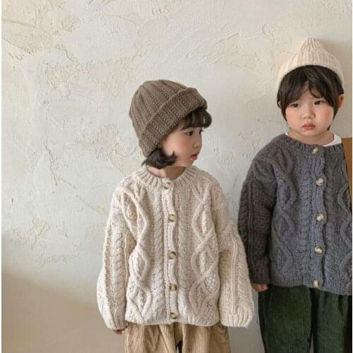 2021 new arrival girls boys knitted sweaters autumn full sleeve fashion kIds cardigan sweater