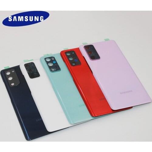 Original Samsung S20fe 5G Back Housing Battery Replace Cover For Galaxy s20FE Fan Editio Rear Door Repair Panel Case+Camera Lens