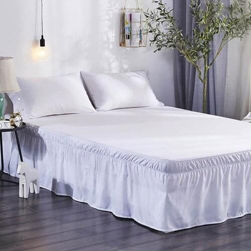 Bed Skirt Sprei Bedspread Cubrecama Elastic Pleated Solid Sides Wrap bed cover colcha de cama couvre lit cobertores Home Bedroom