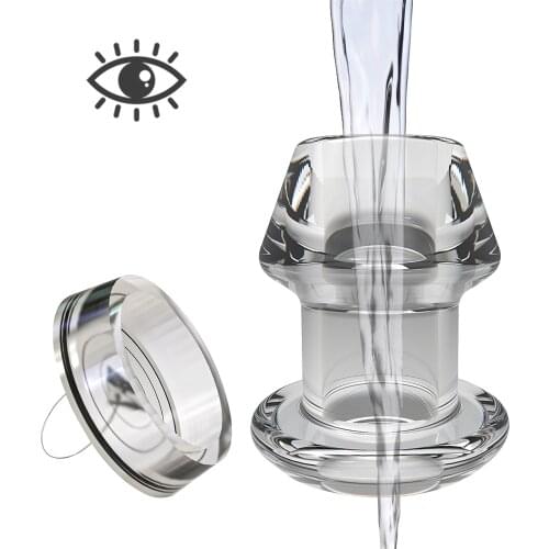 5 Sizes of Transparent Hollow Anal Plug Voyeur Anal Safe Material Butt Plug Anal Dilator Prostate Massager Sex Toy for Woman Man
