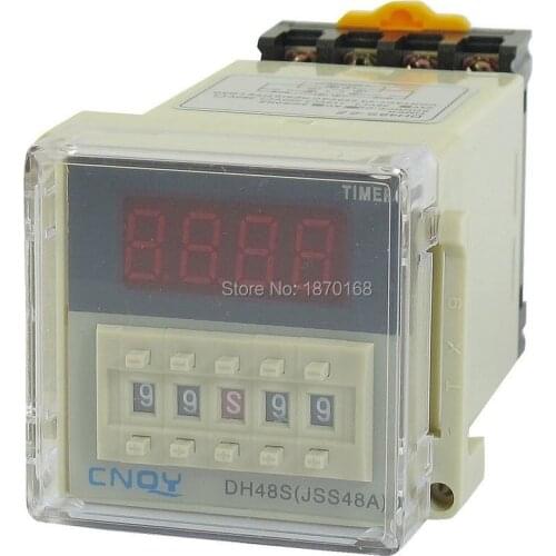 DH48S-2z AC / DC 24V power on time delay relay, 8-Pin DPDT 0.01S - 99H99M AC / DC24V 3u socket