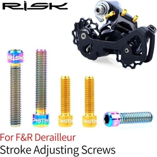 RISK M4x20 /M4x13.5mm Titanium Alloy Bike Bicycle Stroke Adjusting Screws for Front & Rear Derailleur Shift Adjustment Screw