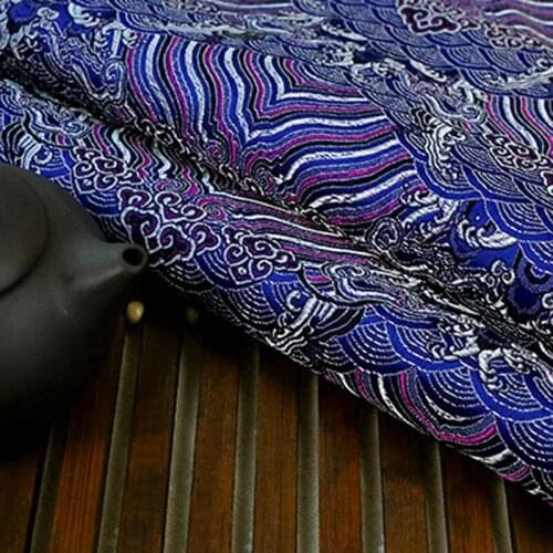 Royalblue Mixed Purple Cloud Wave Brocade Fabric 50x72cm Jacquard Apparel Costume patchwork fabric Upholstery Furnishing Materil