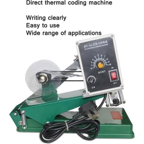 DY6A Handheld Dynamic Pressure Direct Thermal Ribbon Marking Machine Bag Label Production Date Stamp Ribbon Marking Machine 220V
