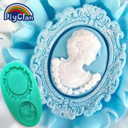 Mothers Day Retro mirror silicone fondant cake mold chocolate cupcake resin framework tool for baking decoration form F0176JZ35