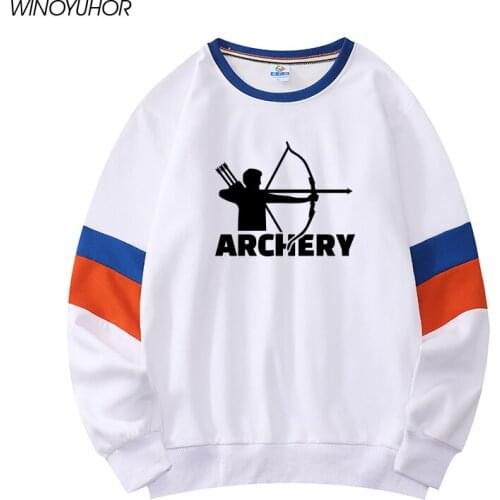 Archery Creative Design Printed Sweatshirts Men Autumn Long Sleeve Pullover Cotton Funny O-Neck Sportwear Clothing Unisex