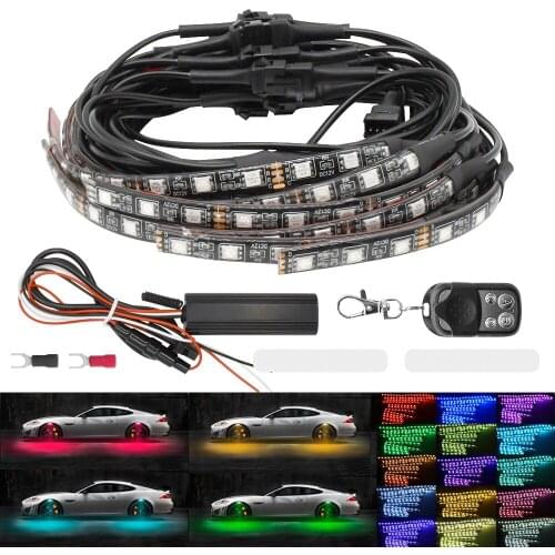 Universal 12 PCS Car Motorcycle 120 LED Plastic Lamp Neon Under Glow Lights Strip Kit Suitable For Harley Davidson