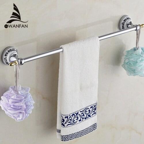 Towel Bars Singer 60cm Chrome Matel Towel Shelf Hanger Holder Wall Mounted Luxury Ceramic Bathroom Accessories Towel Rack ST-671